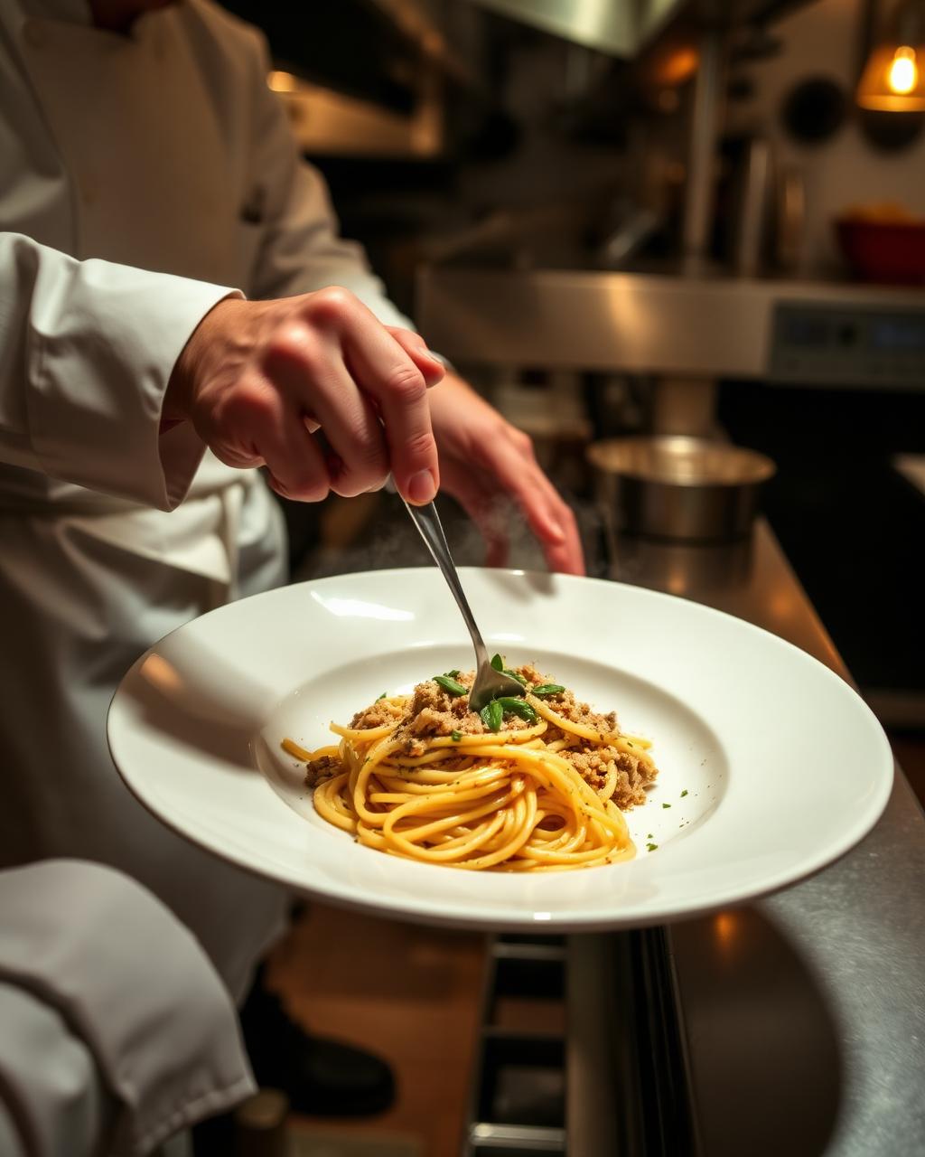 Chef impiatta in cucina